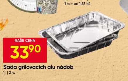 Sada grilovacích alu nádob 1l, 2ks 