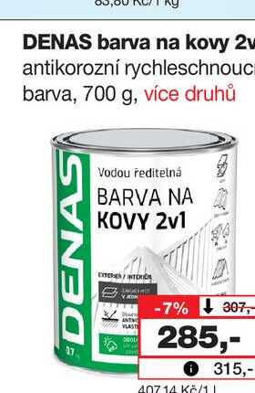 DENAS barva na kovy 2v1 antikorozní rychleschnoucí barva, 700 g