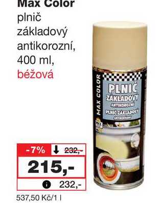 Max Color plnič základový antikorozní, 400 ml