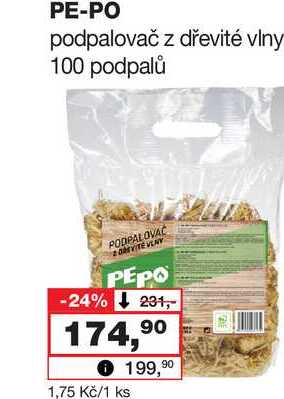 PE-PO podpalovač z dřevité vlny 100 podpalů