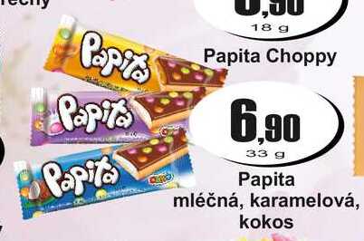 Papita mléčná, karamelová, kokos 33 g