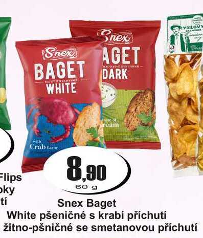 Snex Baget White pšeničné s krabí příchutí žitno-pšničné se smetanovou příchutí 60 g