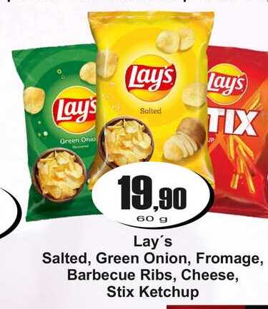 Salted, Green Onion, Fromage, Barbecue Ribs, Cheese, Stix Ketchup 60g