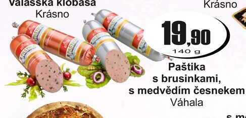 Paštika s brusinkami, s medvědím česnekem Váhala  140 g