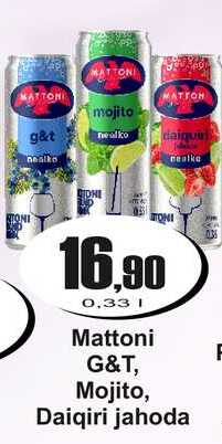Mattoni G&T, Mojito, Daiqiri jahoda 