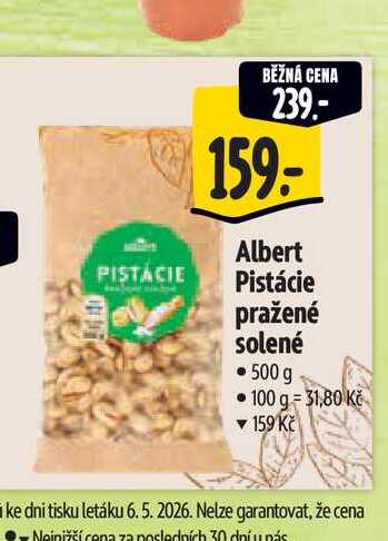   Albert Pistácie pražené solené  500 g  