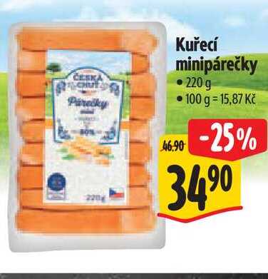   Kuřecí minipárečky 220 g