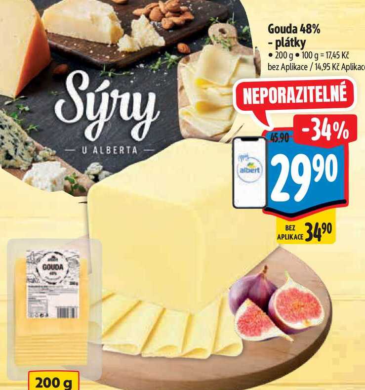 Gouda 48% - plátky 200 g