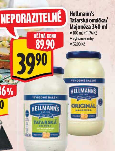  Hellmann's Tatarská omáčka/ Majonéza 340 ml  