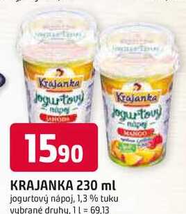 KRAJANKA 230 ml jogurtový nápoj, 1,3 % tuku 