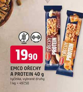 EMCO OŘECHY A PROTEIN 40 g tyčinka, vybrané druhy