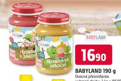 BABYLAND 190 g Ovocná přesnídávka 