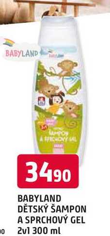 BABYLAND DĚTSKÝ ŠAMPON A SPRCHOVÝ GEL 2v1 300 ml 