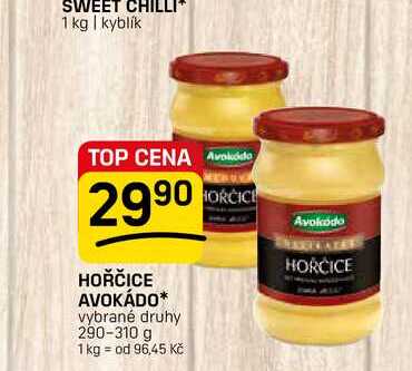 HOŘČICE AVOKÁDO* vybrané druhy 290-310 g 