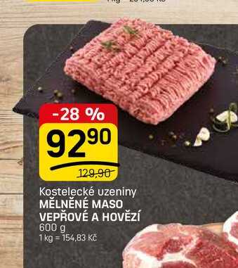 MĚLNĚNÉ MASO VEPŘOVÉ A HOVĚZÍ 600 g