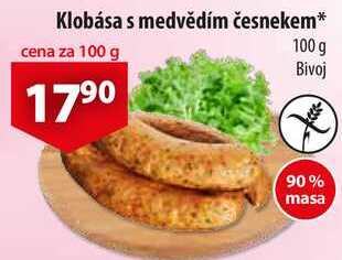 Klobása s medvědím česnekem, 100  g