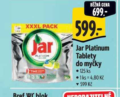   Jar Platinum Tablety do myčky 125 ks 