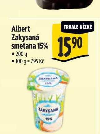 Albert Zakysaná smetana 15%  200 g  