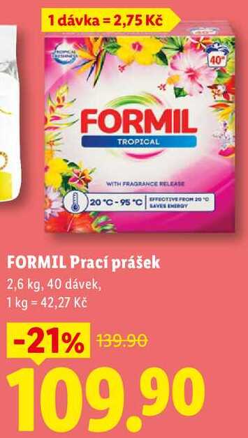 FORMIL Prací prášek, 2,6 kg/40 dávek