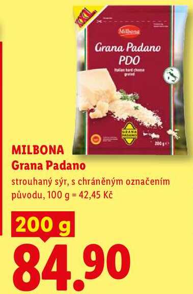 MILBONA Grana Padano, 200 g