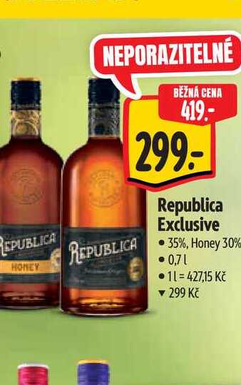   Republica Exclusive 35%, Honey 30%  0,71 