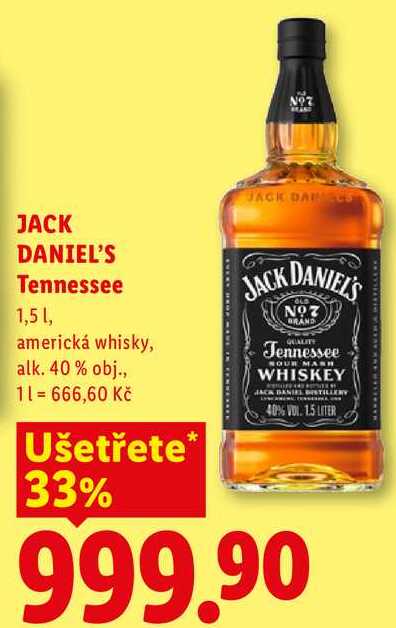 JACK DANIEL'S Tennessee, 1,5 l
