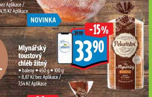   Mlynářský toustový chléb žitný 450 g
