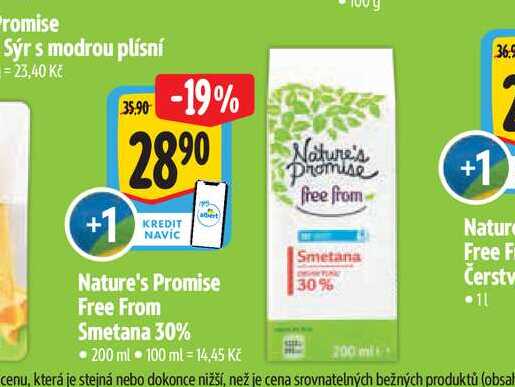  Nature's Promise Free From Smetana 30%  200 ml  