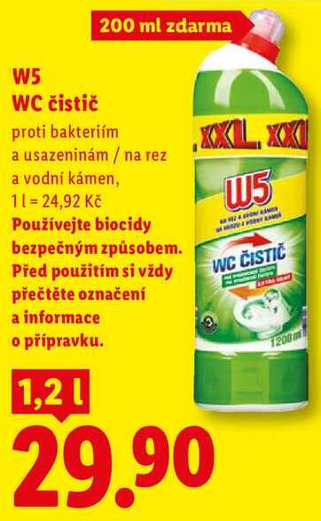 W5 WC čistič, 1,2 l