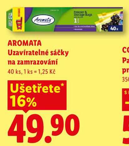 AROMATA Uzavíratelné sáčky na zamrazování, 40 ks