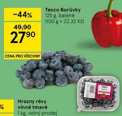 Tesco Borůvky, 125 g, balené 