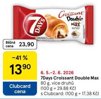 7Days Croissant Double Max, 80 g, více druhů 