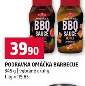 PODRAVKA OMÁČKA BARBECUE 345 g vybrané druhy 