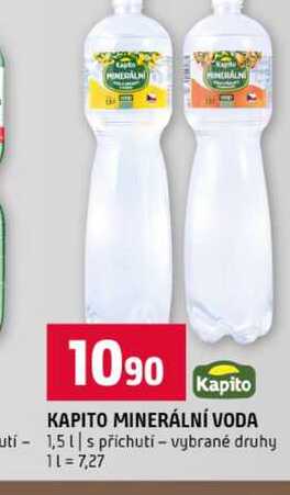 KAPITO MINERÁLNÍ VODA 1,5l s příchutí vybrané druhy