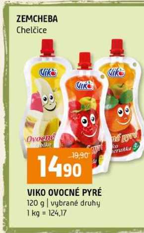 VIKO OVOCNÉ PYRÉ 120 g vybrané druhy 