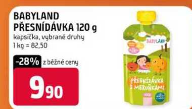 BABYLAND PŘESNÍDÁVKA 120 g kapsička, vybrané druhy