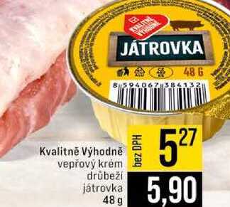 Kvalitně Výhodně vepřový krém drůbeží játrovka 48 g 