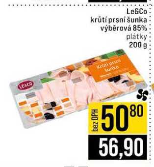 Le&Co krůtí prsni šunka výběrová 85% plátky 200 g