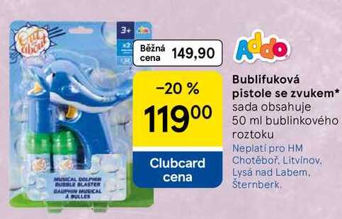Bublifuková pistole se zvukem, sada obsahuje 50 ml bublinkového roztoku 