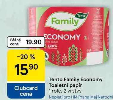 Tento Family Economy Toaletní papír, 1 role, 2 vrstvy  