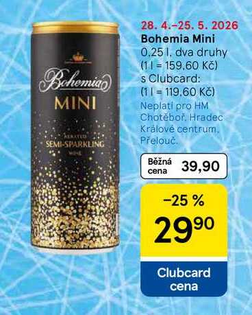 Bohemia Mini, 0,25 l, dva druhy  