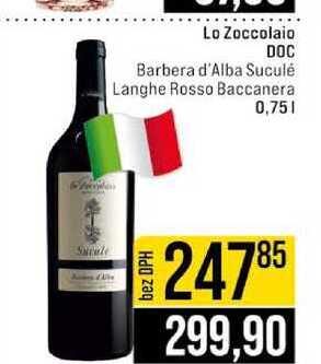 Lo Zoccolaio DOC Barbera d'Alba Suculé Langhe Rosso Baccanera 0,75l