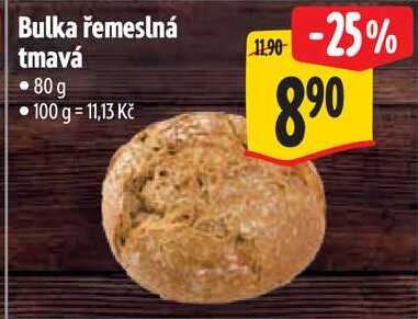 Bulka řemeslná tmavá, 80 g