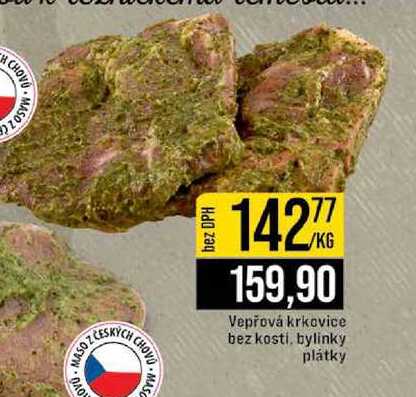 Vepřová krkovice bez kosti, bylinky plátky 1kg