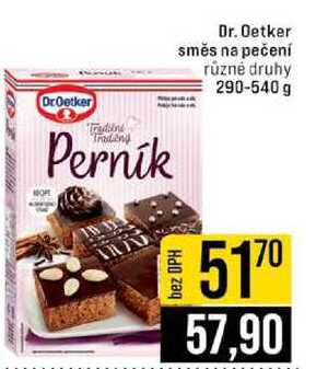 Dr. Oetker směs na pečení různé druhy 290-540 g