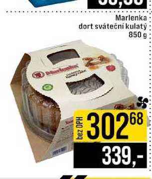 Marlenka dort sváteční kulatý 850 g 