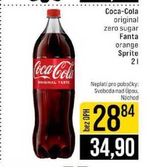 Coca-Cola original zero sugar Fanta orange Sprite 2l