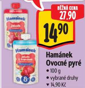 Hamánek Ovocné pyré, 100 g