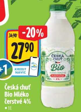 Česká chuť Bio Mléko čerstvé 4%, 11 