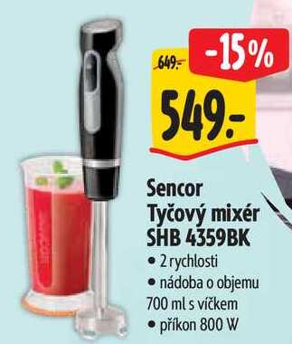 Sencor Tyčový mixér SHB 4359BK